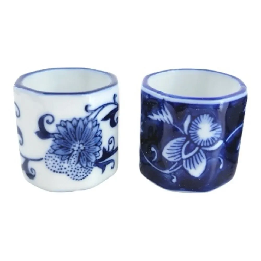 Pier 1 Blue and White Porcelain Napkin Rings 3 boxes